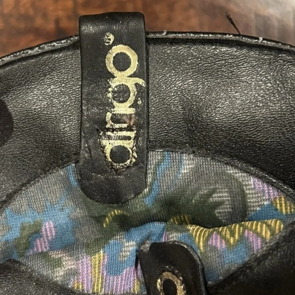 VINTAGE 1980s DINGO BOOTS SLOUCH BLACK LEATHER 7 M GRUNGE METAL‎ GRUNGE VTG
